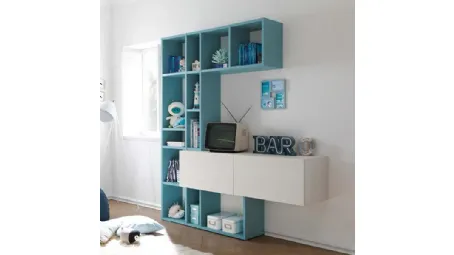 Libreria in laccato Cielo KC410 di Moretti Compact