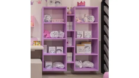 Libreria sospesa in laccato lilla MC034 di Moretti Compact