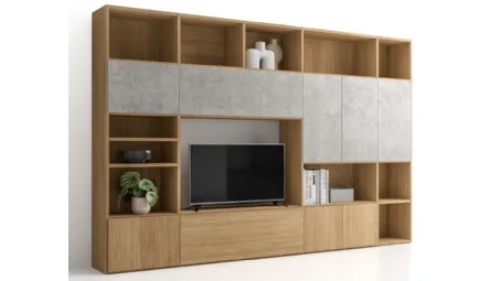 Libreria in legno e materico PTG321 di SantaLucia