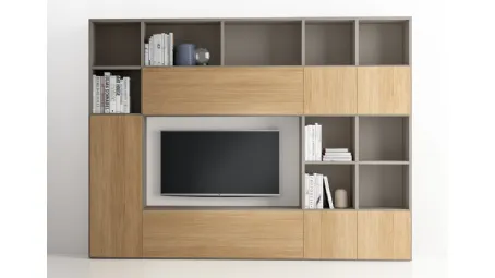 Libreria attrezzata con vano porta TV PTG317 di SantaLucia