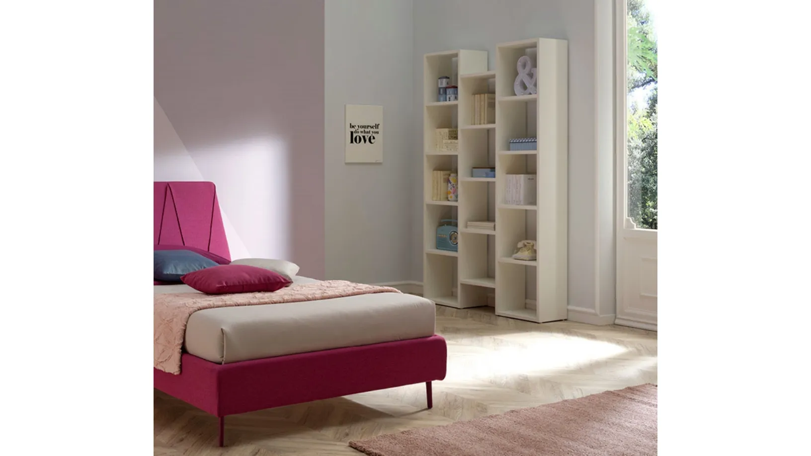 Libreria in laccato opaco bianco SC210 di Moretti Compact