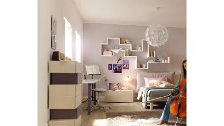Libreria sospesa in laccato bianco YC306 Moretti Compact