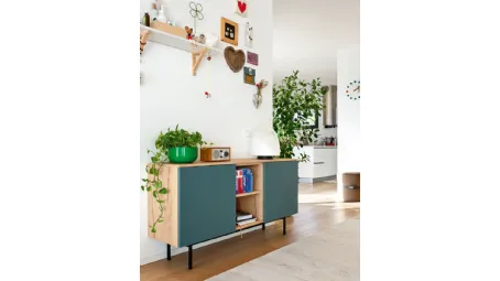 Madia Made CB6101 2 in nobilitato rovere naturale e nobilitato salvia opaco di Connubia