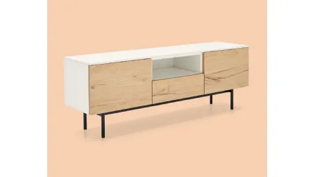 Madia Made CB6101 6 in nobilitato rovere naturale e nobilitato bianco di Connubia