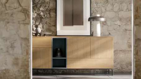 Madia in melaminico con modulo a giorno colorato GS252 di SantaLucia