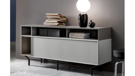 Madia con vani a giorno di diverse dimensioni in laccato opaco L1650 H780 di SantaLucia