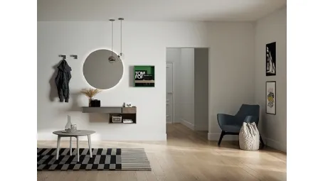 Mobile ingresso con cassetto integrato in lavvato opaco e Rovere Castoro Sessanta 04 di Birex