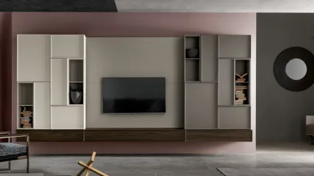 Parete Attrezzata con schienale porta TV KD012 di SantaLucia