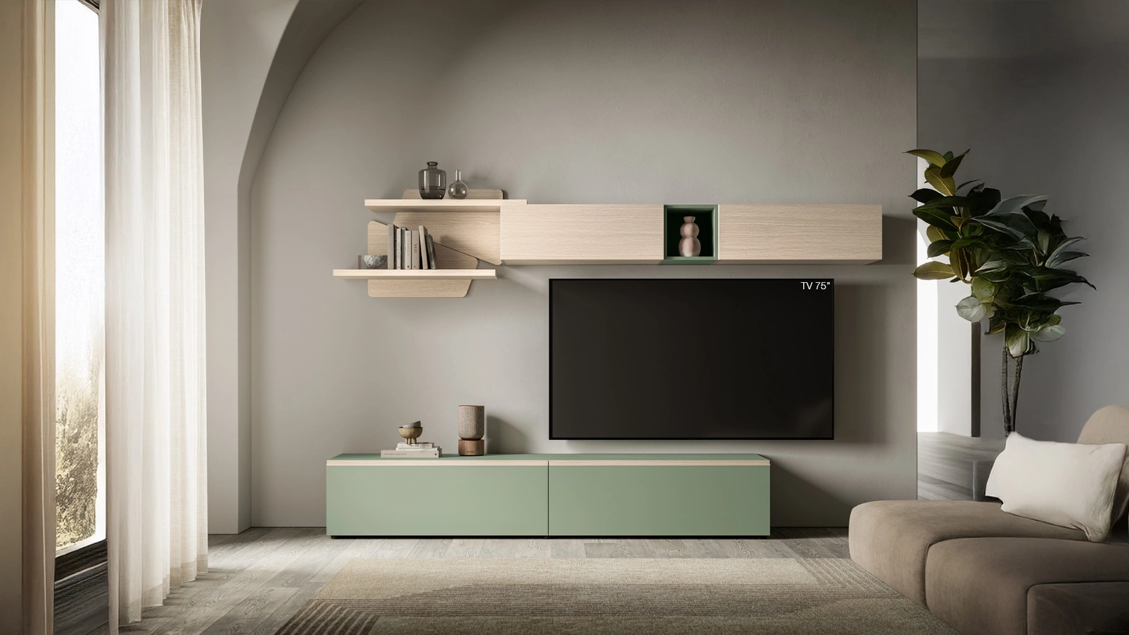 Parete Attrezzata Pratico PTG440 di SantaLucia