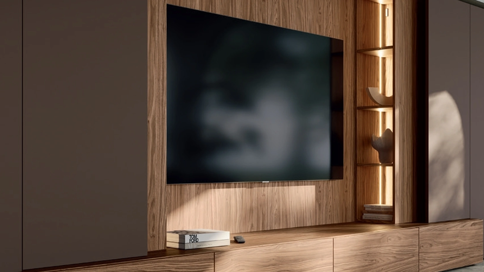 Parete Attrezzata Slim Noce Canaletto di Dall'Agnese