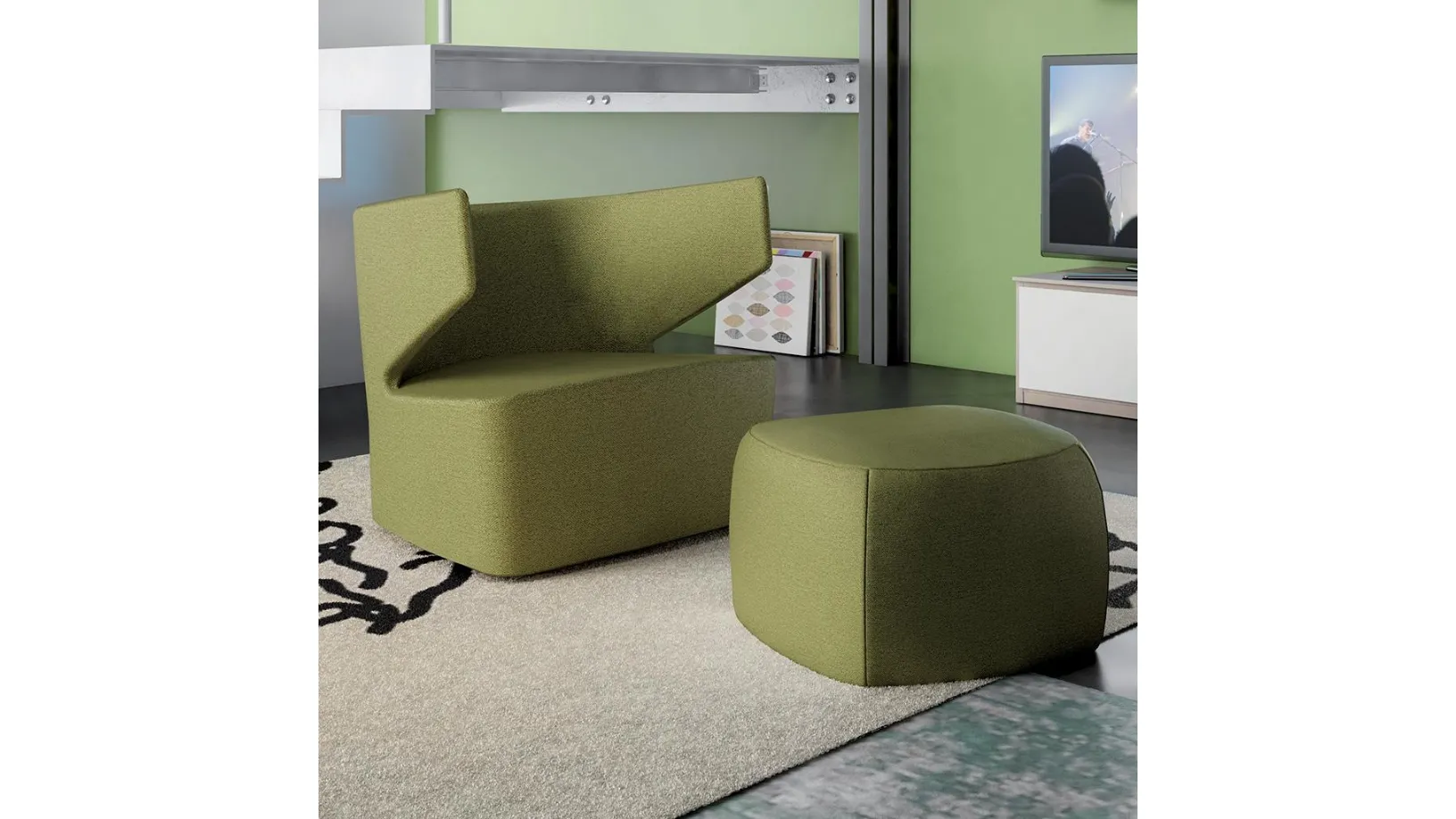 Poltrona di design in tessuto Mr Jones di Spagnol Salotti