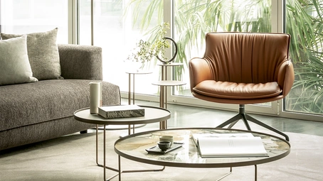 Poltroncina in pelle Rhonda Lounge di Cattelan Italia