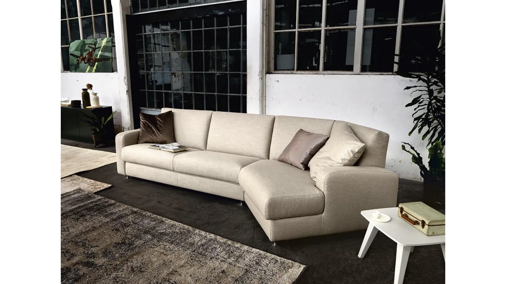 Divano Letto angolare in tessuto Casual di Spagnol Salotti