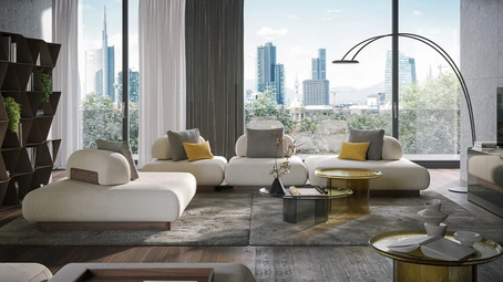 Divano modulare con penisola Domus di Tonin Casa