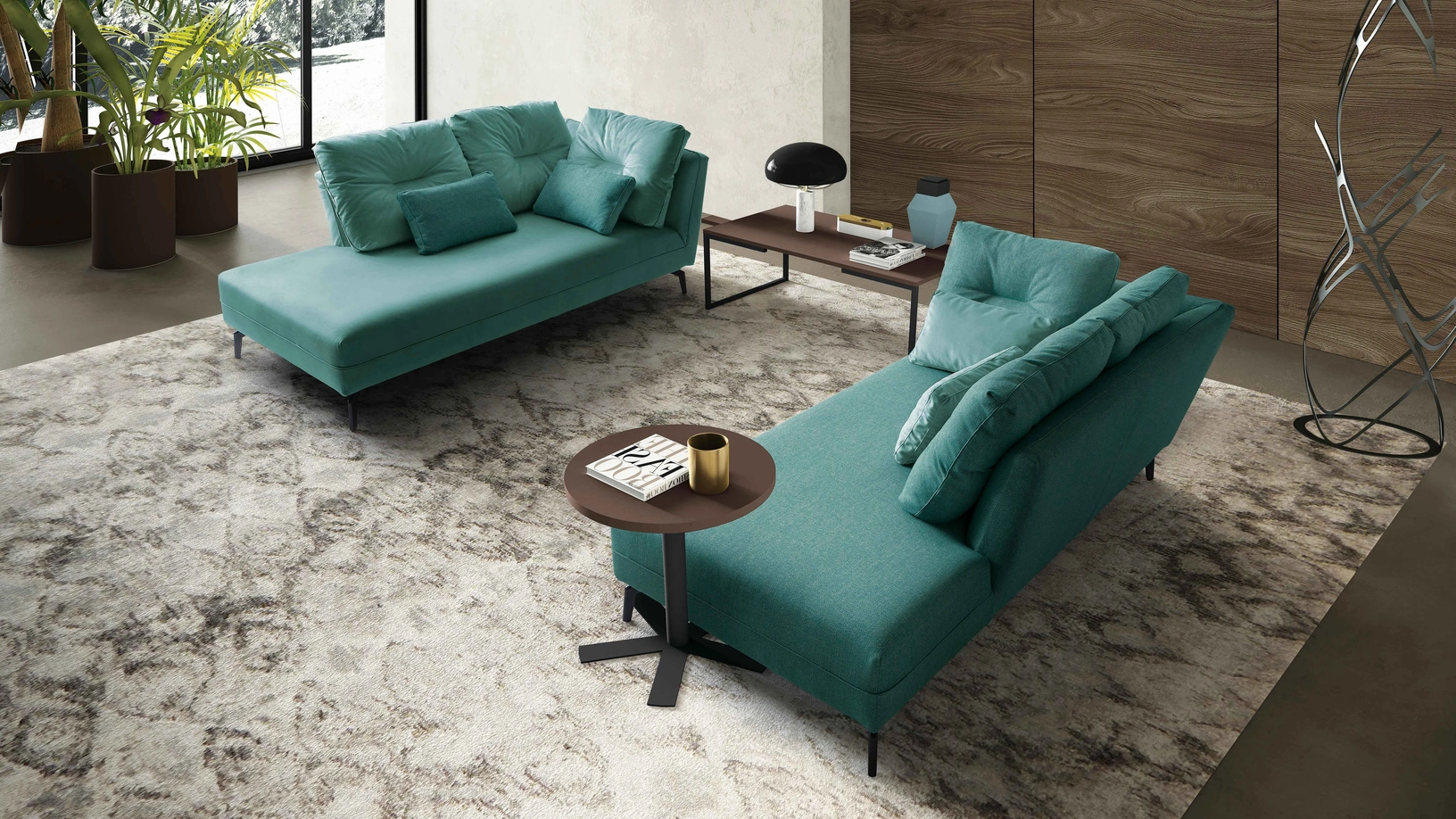 Divano lineare Greenwich di Spagnol Salotti