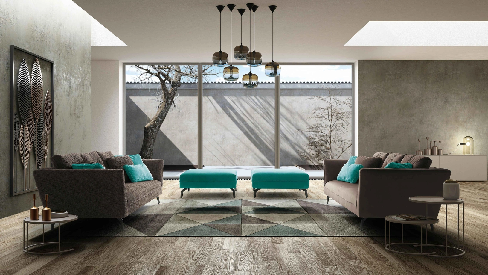 Divano lineare Greenwich di Spagnol Salotti