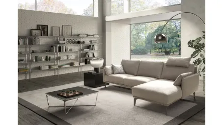Divano moderno in tessuto con penisola Living Minimal di Samoa