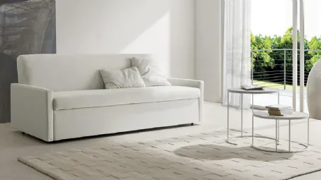 Divano letto semplice e lineare in tessuto Quello Giusto di Spagnol Salotti