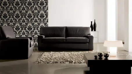 Divano Letto lineare in pelle Lione di Spagnol Salotti