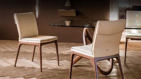 Sedia in tessuto con struttura in legno Sofia di Cattelan Italia