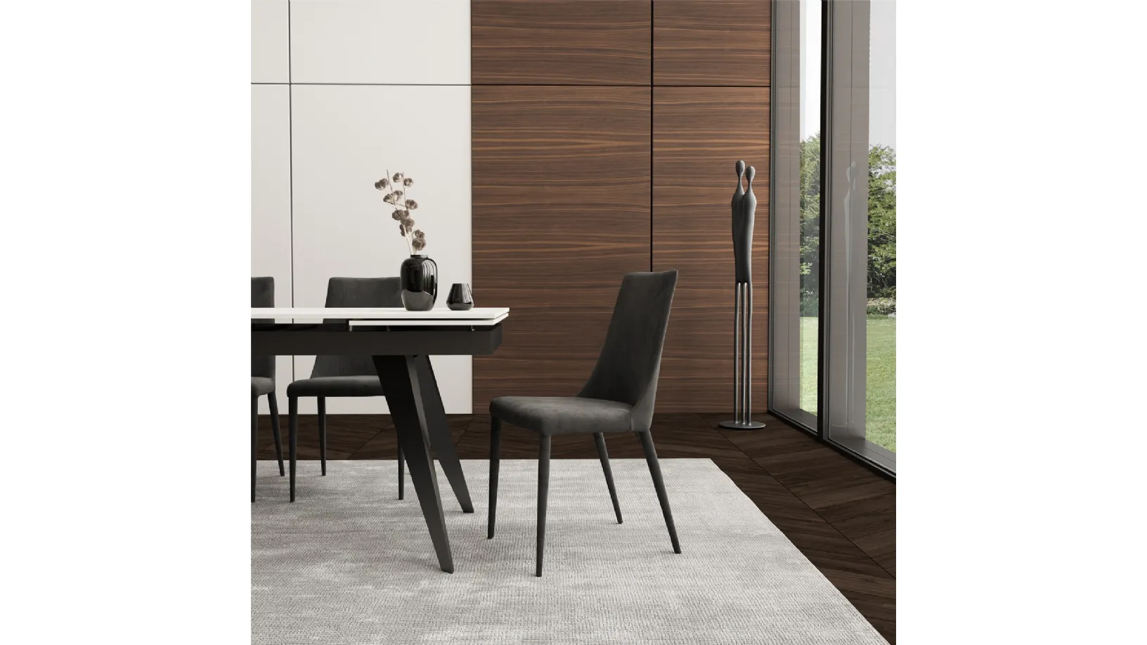 Sedia in velluto Ely di Easyline