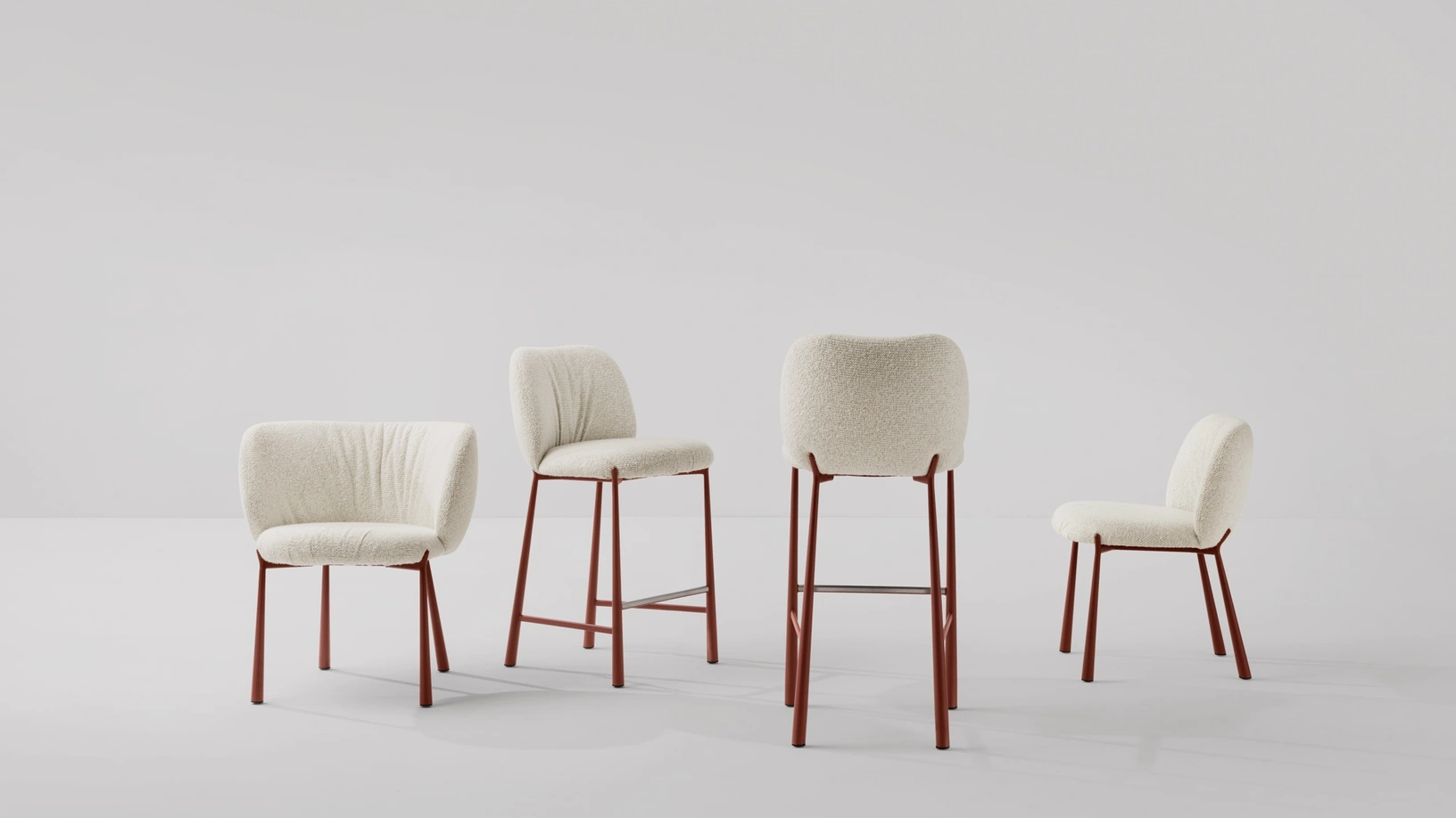 Sgabello imbottito Mys di Midj