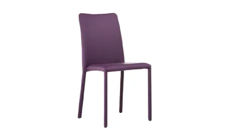 Sedia impilabile completamente rivestita in pelle Silvy SB R_TS di Midj