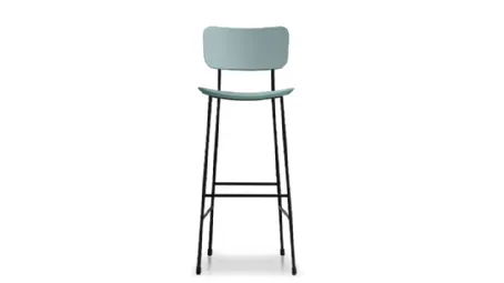 Sgabello in cuoio toscano e struttura in metallo verniciato Master M CU di Midj