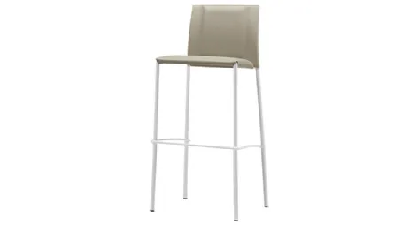 Sgabello in cuoio con struttura in metallo verniciato Silvy M CU di Midj