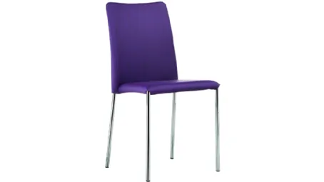 Sedia impilabile rivestita in tessuto con gambe in acciaio Silvy SB M TS di  Midj