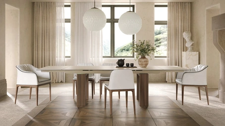 Tavolo Brooklyn in gres Travertino di Tonin Casa