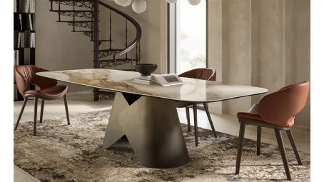 Tavolo in ceramica con base in metallo Scott Keramik di Cattelan Italia