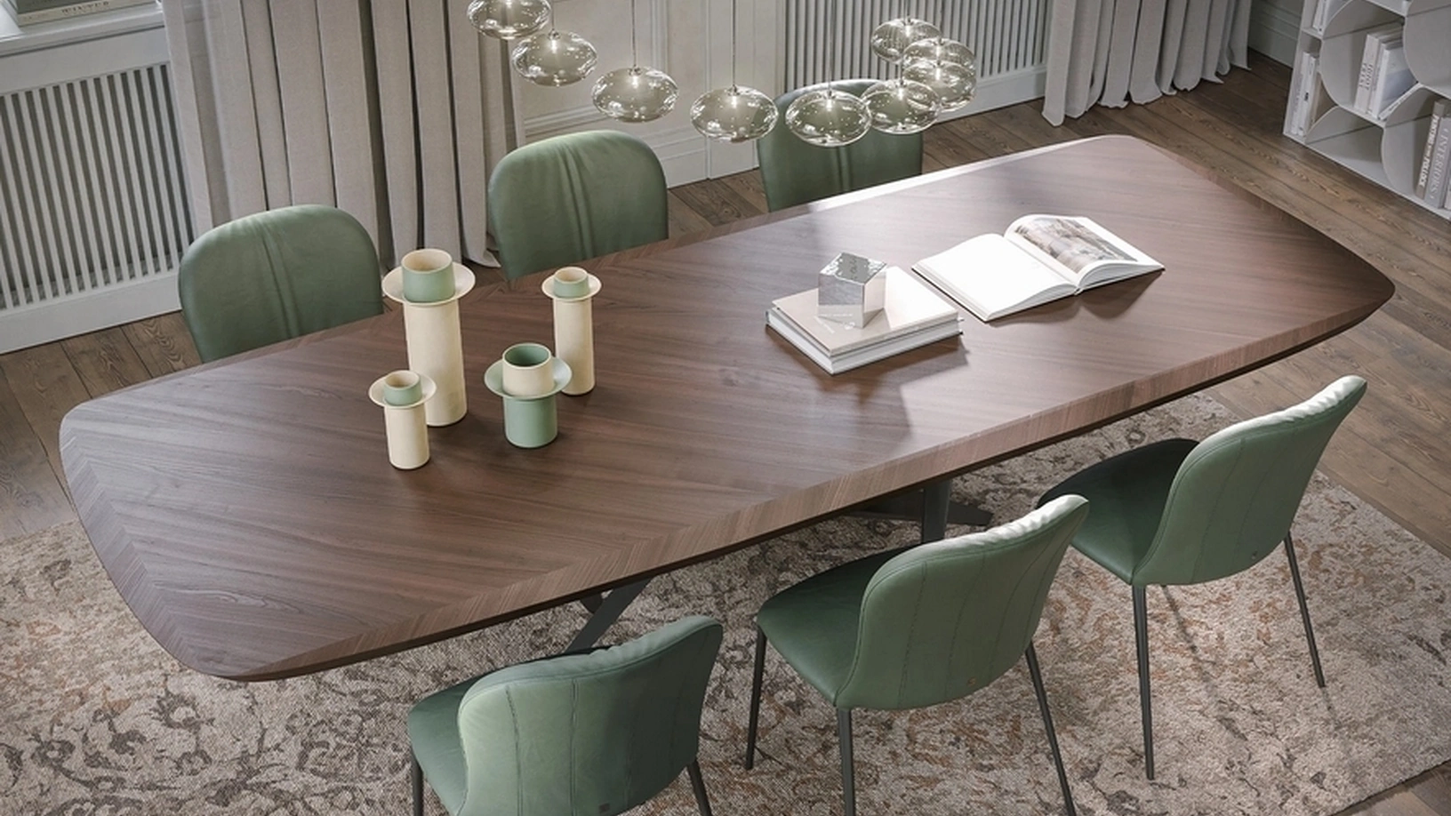 Tavolo Thunder Silk Wood in noce canaletto di Tonin Casa