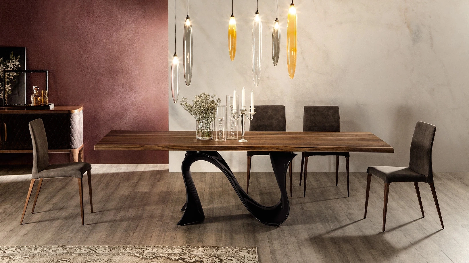 Tavolo Wave in noce canaletto di Tonin Casa